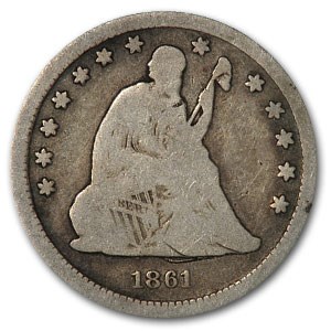 1861 Liberty Seated Quarter VG 1861 Liberty Seated Quarter VG